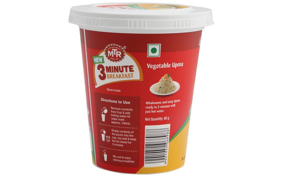 MTR Vegetable Upma - 3 Minute Breakfast   Tub  80 grams